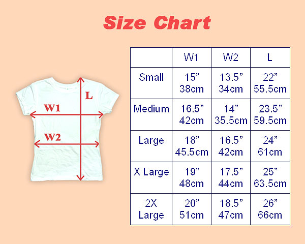 Hori's Japan Blue レディース製品のサイズ表